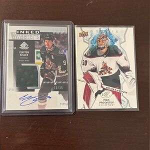 2022-23 Upper Deck Inked Sweaters 12/35 Clayton Keller Autograph & Prosvetov Set